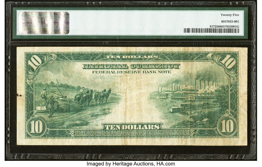 1915 $10  Kansas City (Fr. 817) thumbnail 6