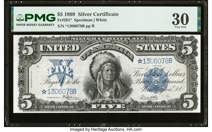 1899 $5  Star Replacement (Fr. 281*) thumbnail 2