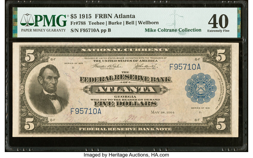 1915 $5  Atlanta (Fr. 788) thumbnail 3