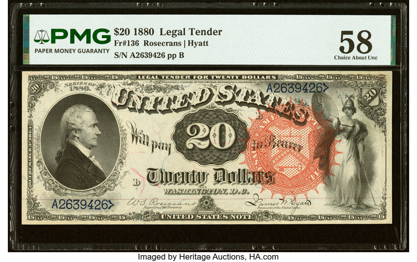 1880 $20  (Fr. 136) thumbnail 3