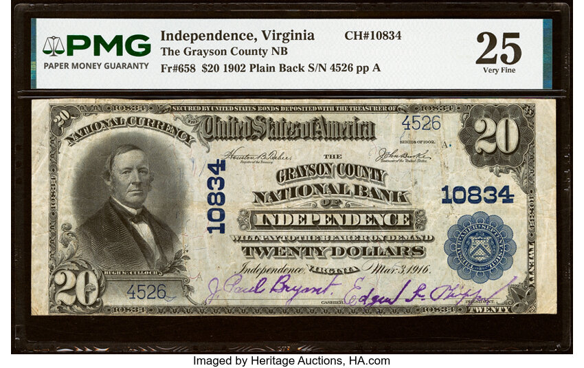 1902 $20  3rd Charter Period, 3rd Issue, Plain Back (Fr. 658) thumbnail 3