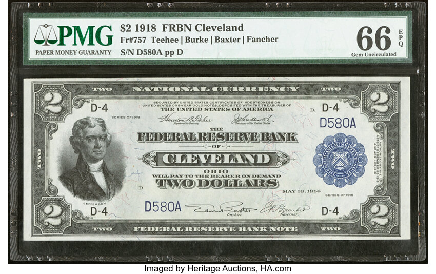 1918 $2  Cleveland (Fr. 757) thumbnail 5