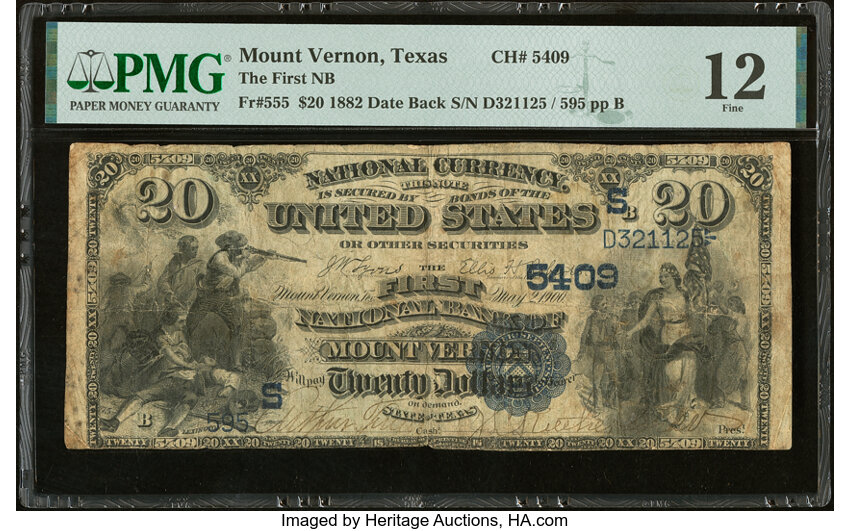 1882 $20  2nd Charter Period, 2nd Issue, Date Back (Fr. 555) thumbnail 8