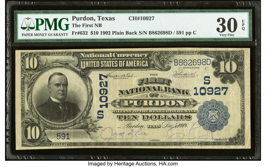 1902 $10  3rd Charter Period, 3rd Issue, Plain Back (Fr. 632) thumbnail 7