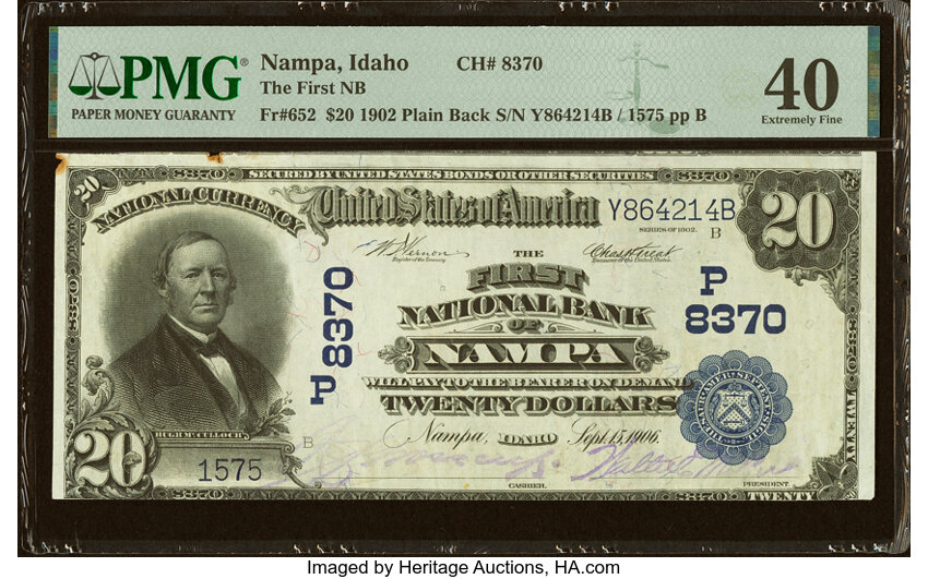 1902 $20  3rd Charter Period, 3rd Issue, Plain Back (Fr. 652) thumbnail 7