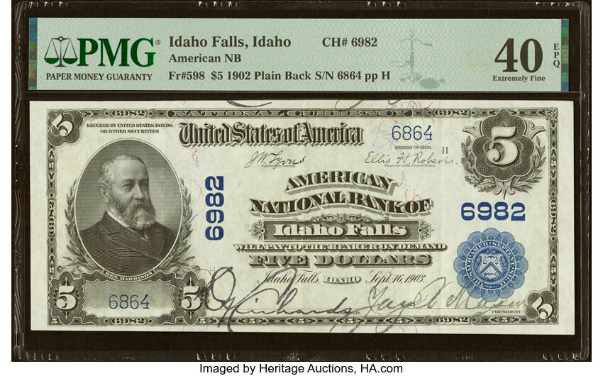 1902 $5  3rd Charter Period, 3rd Issue, Plain Back (Fr. 598) thumbnail 11