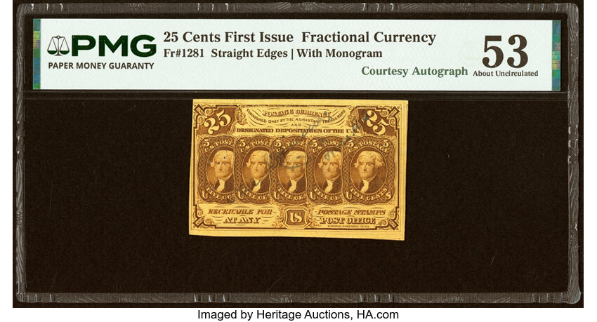  25c Five Stamps Obverse (Fr. 1281) thumbnail 3