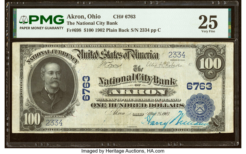 1902 $100  3rd Charter Period, 3rd Issue, Plain Back (Fr. 698) thumbnail 2