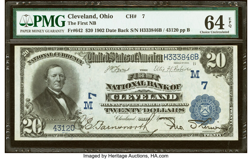 1902 $20  3rd Charter Period, 2nd Issue, Date Back (Fr. 642) thumbnail 2