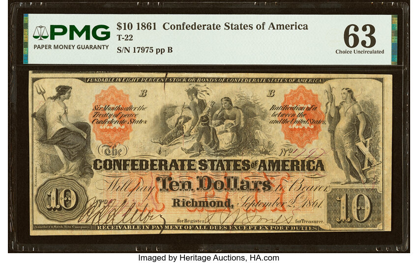 1861 $10  September 2, 1861 (Fr. T22) thumbnail 2
