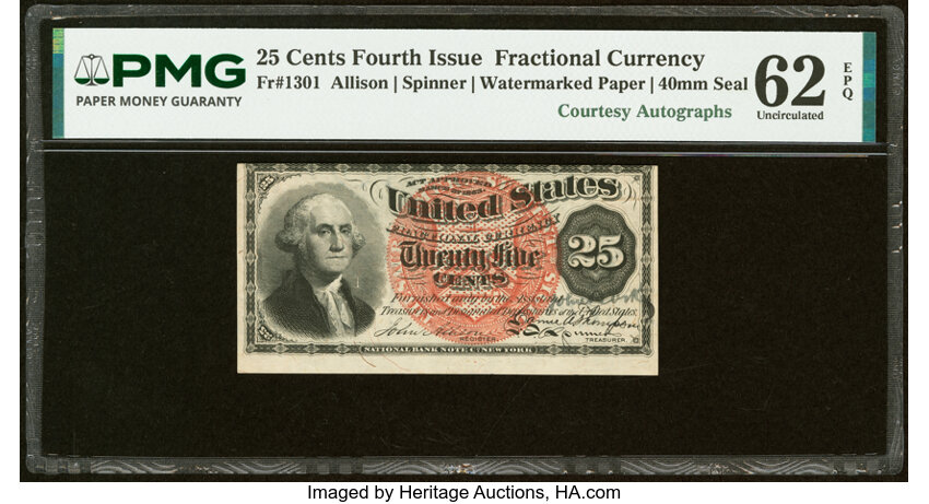  25c Bust of George Washington (Fr. 1301) thumbnail 7