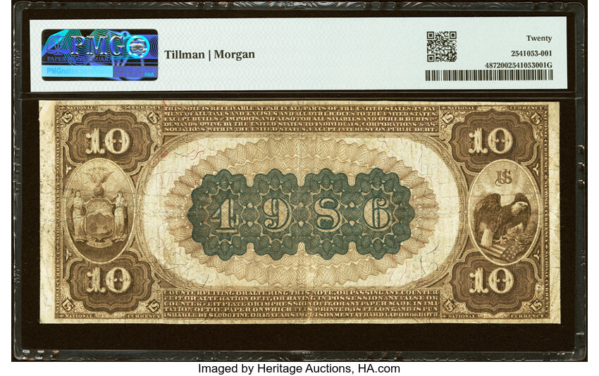 1882 $10  2nd Charter Period, 1st Issue, Brown Back (Fr. 487) thumbnail 13