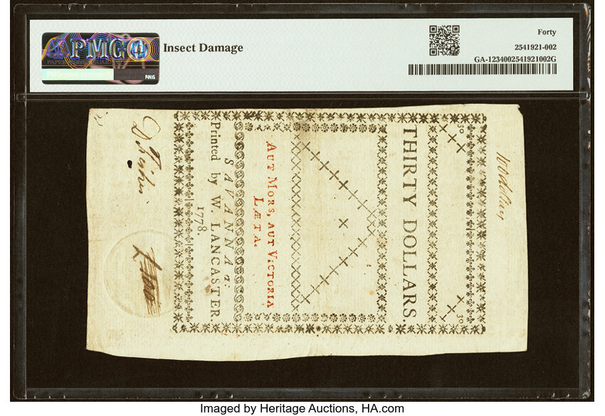 1778 $30  Georgia (Fr. GA123) thumbnail 7