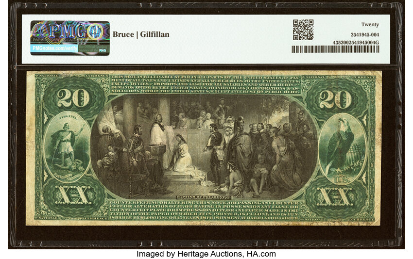 1875 $20  1st Charter Period, Scalloped Seal (Fr. 435) thumbnail 5