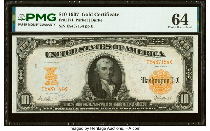 1907 $10  (Fr. 1171) thumbnail 2
