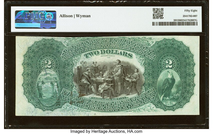 1875 $2  1st Charter Period, Scalloped Seal (Fr. 391) thumbnail 6