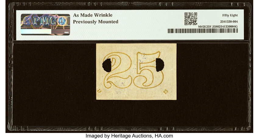  25c Head of George Washington in Bronze Oval Frame (Fr. 1284) thumbnail 8