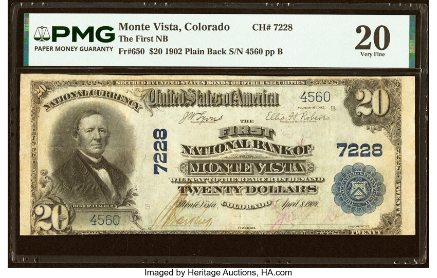 1902 $20  3rd Charter Period, 3rd Issue, Plain Back (Fr. 650) thumbnail 11