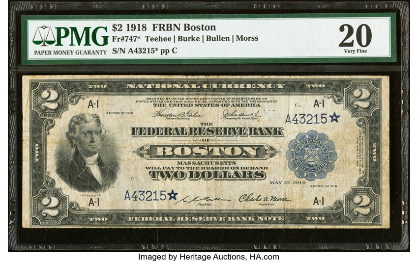 1918 $2  Boston, Star Replacement (Fr. 747*) thumbnail 2