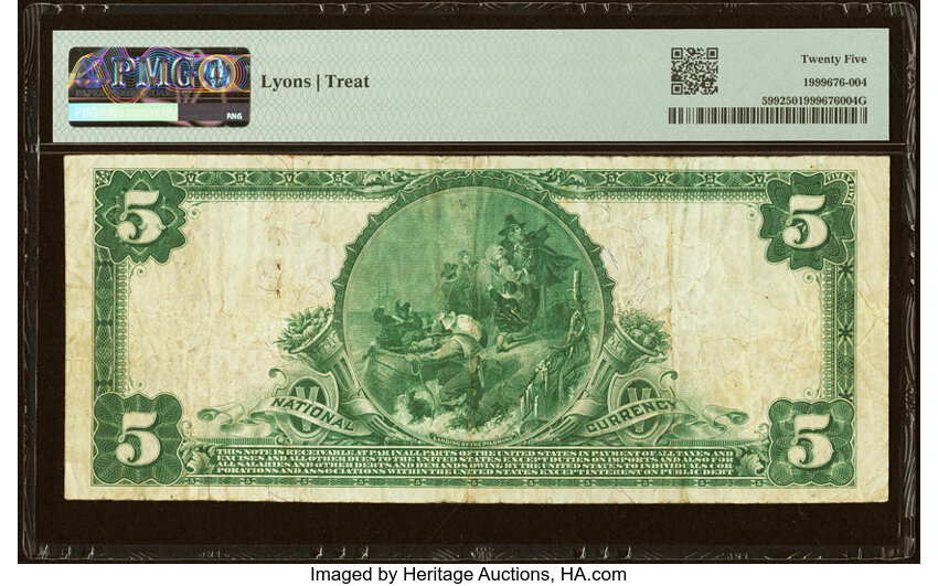 1902 $5  3rd Charter Period, 3rd Issue, Plain Back (Fr. 599) thumbnail 19