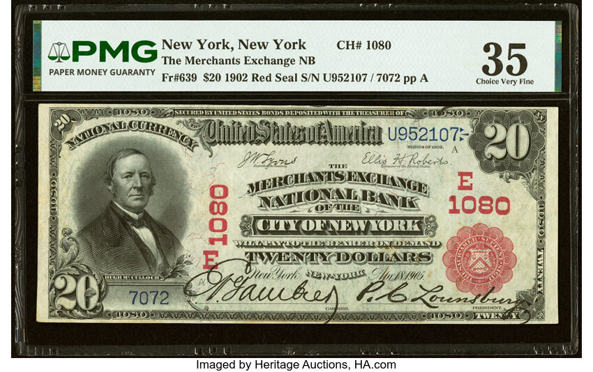 1902 $20  3rd Charter Period, 1st Issue, Red Seal (Fr. 639) thumbnail 8