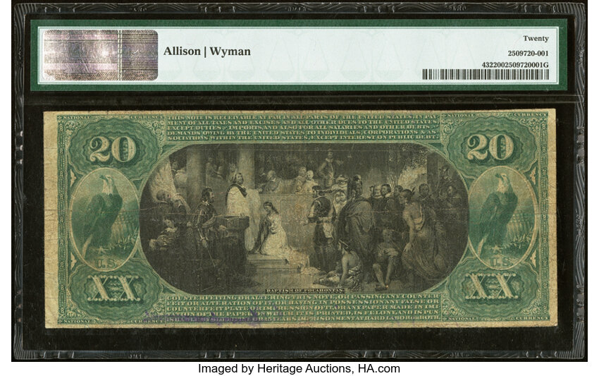1875 $20  1st Charter Period, Scalloped Seal (Fr. 432) thumbnail 5