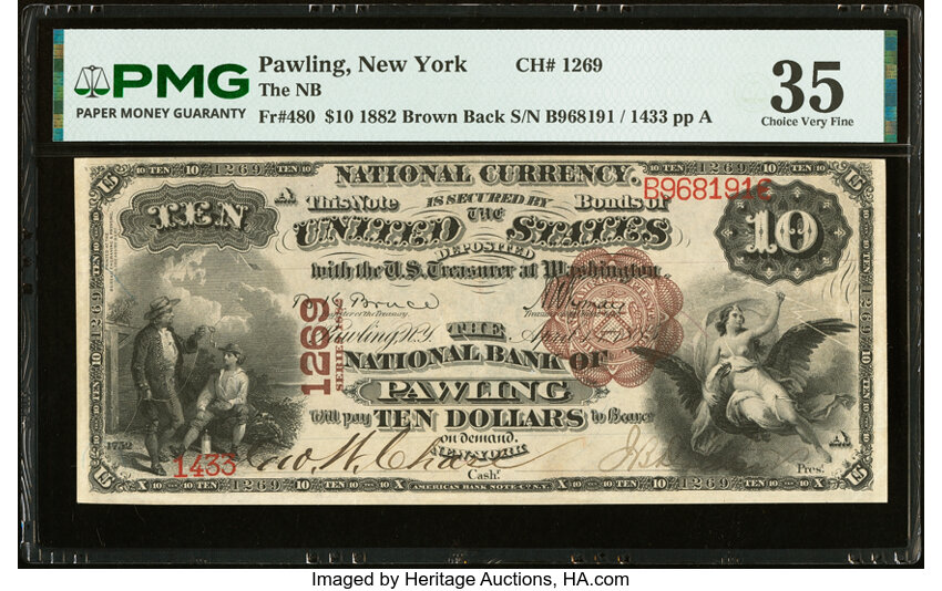 1882 $10  2nd Charter Period, 1st Issue, Brown Back (Fr. 480) thumbnail 5