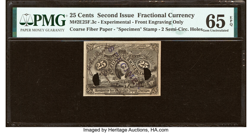  25c Head of George Washington in Bronze Oval Frame (Fr. 1283) thumbnail 11