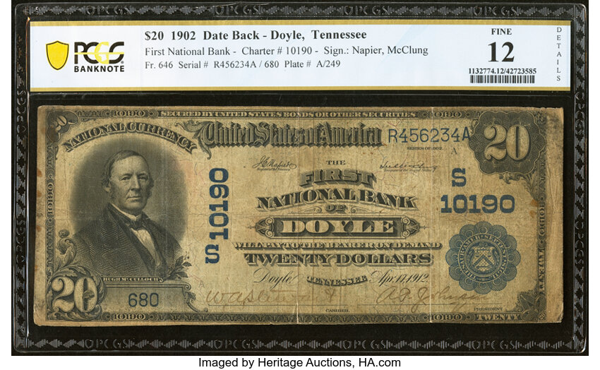 1902 $20  3rd Charter Period, 2nd Issue, Date Back (Fr. 646) thumbnail 2