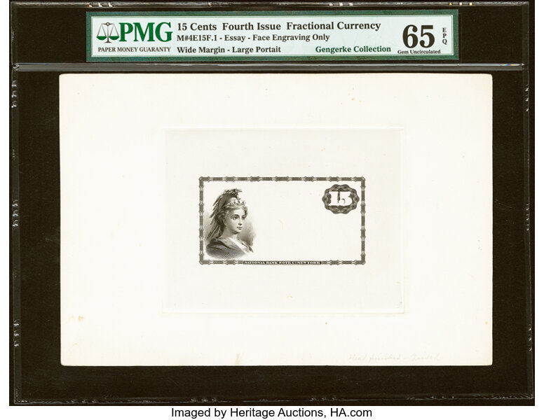  15c Bust of Columbia (Fr. 1267) thumbnail 3