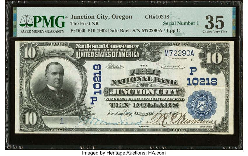 1902 $10  3rd Charter Period, 2nd Issue, Date Back (Fr. 620) thumbnail 2