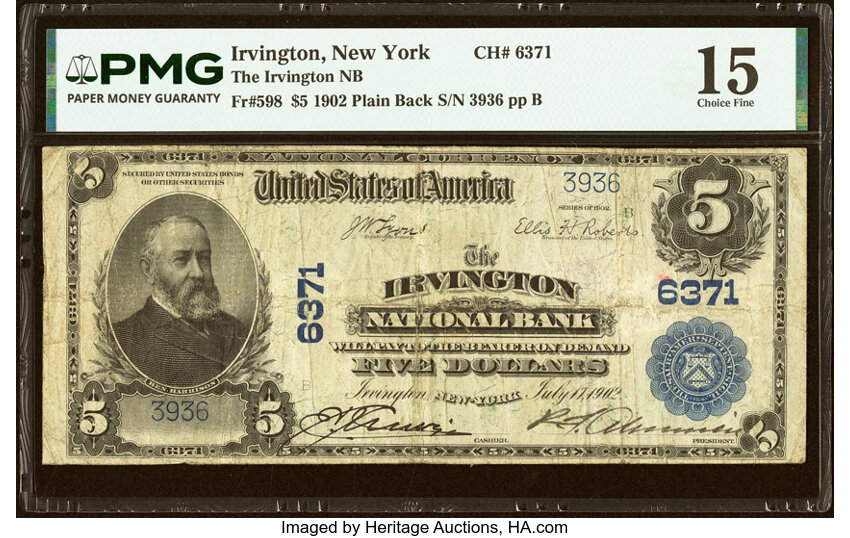 1902 $5  3rd Charter Period, 3rd Issue, Plain Back (Fr. 598) thumbnail 7