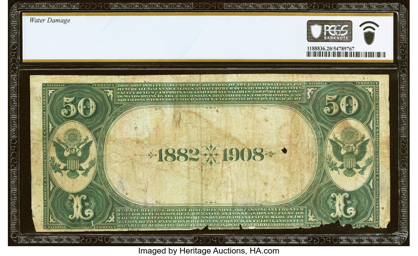 1882 $50  2nd Charter Period, 2nd Issue, Date Back (Fr. 563) thumbnail 7