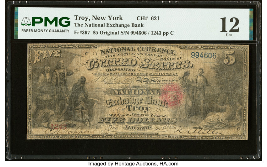 Original $5  1st Charter Period, Seal With Rays (Fr. 397) thumbnail 2