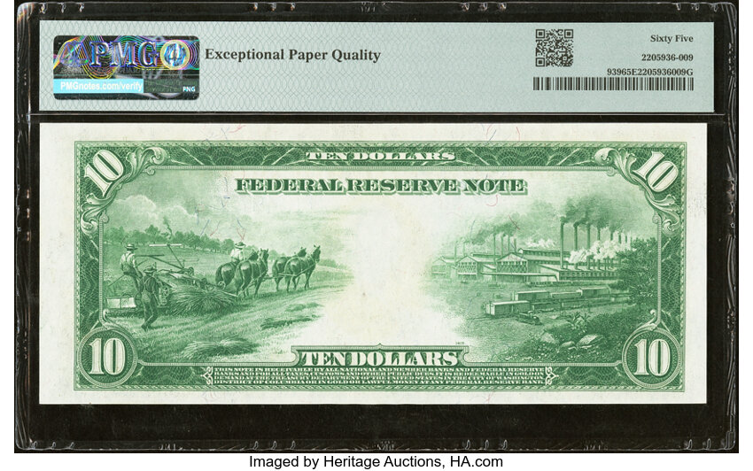 1914 $10  Blue Seal, Minneapolis (Fr. 939) thumbnail 12