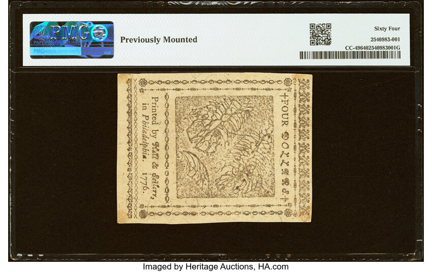Nov 2, 1776 $4  Continental Congress (Fr. CC49) thumbnail 7