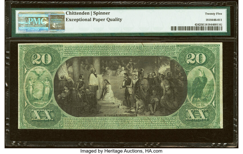 Original $20  1st Charter Period, Seal With Rays (Fr. 424) thumbnail 5