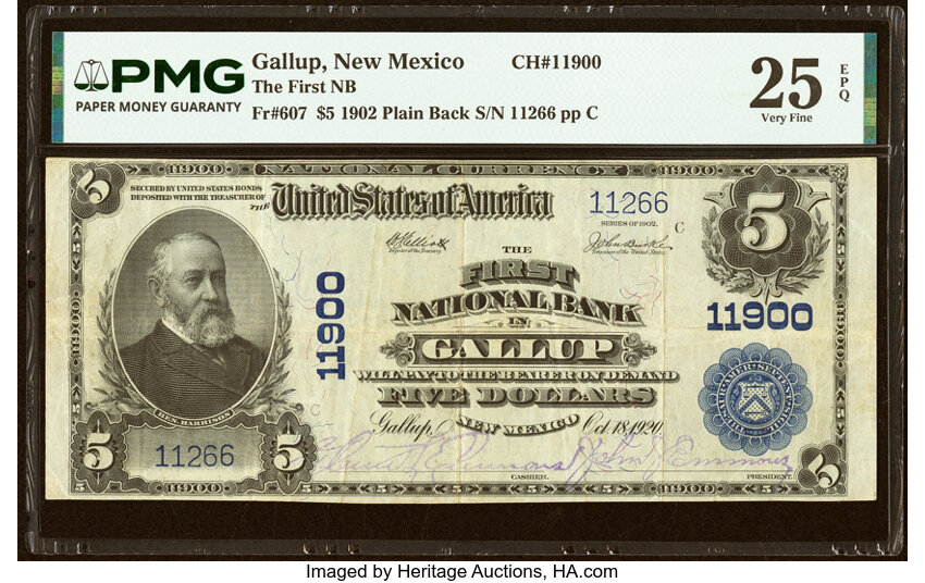 1902 $5  3rd Charter Period, 3rd Issue, Plain Back (Fr. 607) thumbnail 4