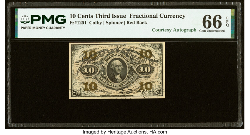  10c Head of George Washington (Fr. 1251) thumbnail 6