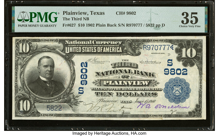 1902 $10  3rd Charter Period, 3rd Issue, Plain Back (Fr. 627) thumbnail 12