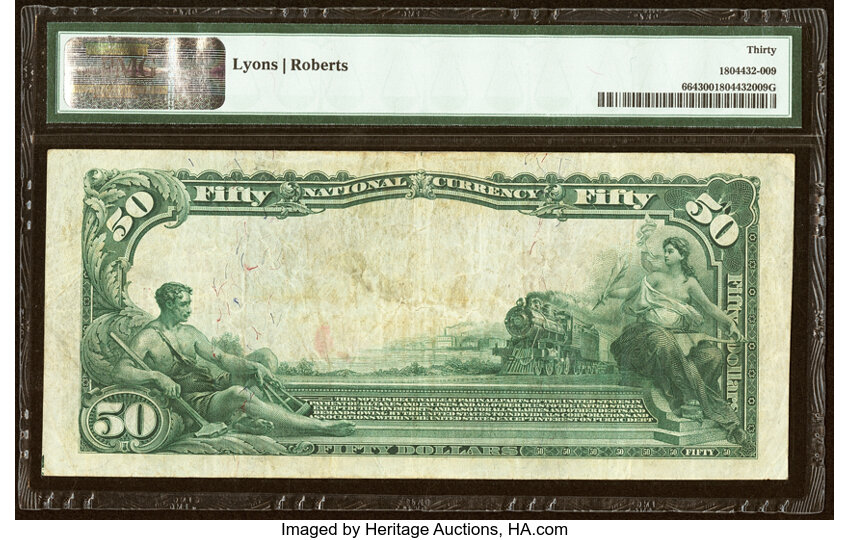 1902 $50  3rd Charter Period, 1st Issue, Red Seal (Fr. 664) thumbnail 5