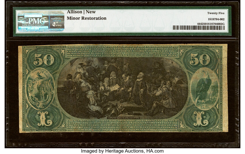 1875 $50  1st Charter Period, Scalloped Seal (Fr. 444) thumbnail 5