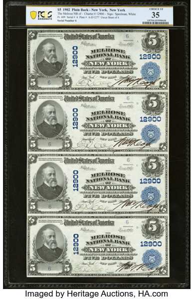 1902 $5  3rd Charter Period, 3rd Issue, Plain Back (Fr. 609) thumbnail 9
