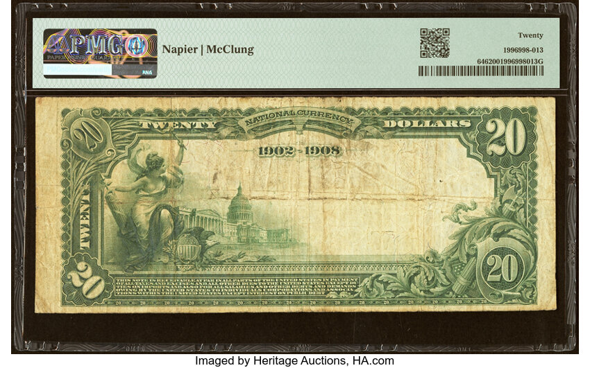 1902 $20  3rd Charter Period, 2nd Issue, Date Back (Fr. 646) thumbnail 9