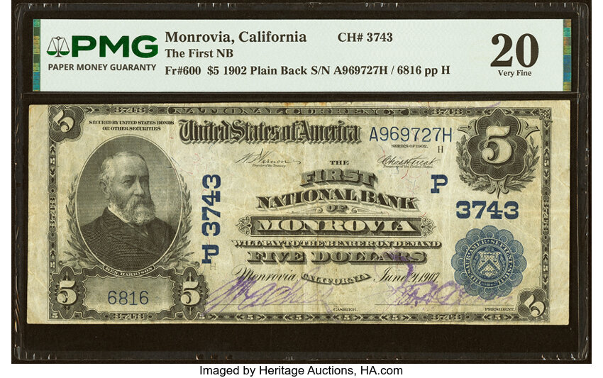 1902 $5  3rd Charter Period, 3rd Issue, Plain Back (Fr. 600) thumbnail 6
