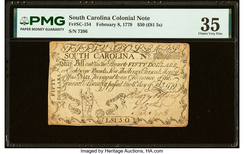 Feb 8, 1779 $50  South Carolina (Fr. SC154) thumbnail 2