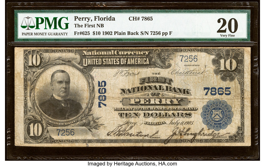 1902 $10  3rd Charter Period, 3rd Issue, Plain Back (Fr. 625) thumbnail 3
