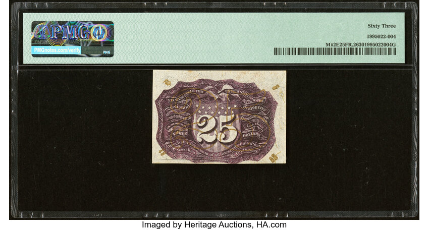  25c Head of George Washington in Bronze Oval Frame (Fr. 1290) thumbnail 11