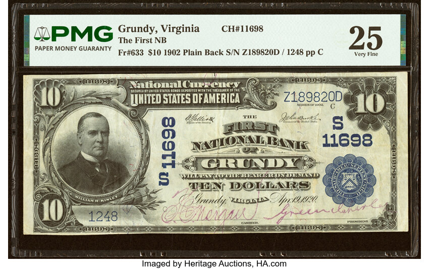 1902 $10  3rd Charter Period, 3rd Issue, Plain Back (Fr. 633) thumbnail 6