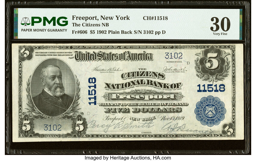 1902 $5  3rd Charter Period, 3rd Issue, Plain Back (Fr. 606) thumbnail 12